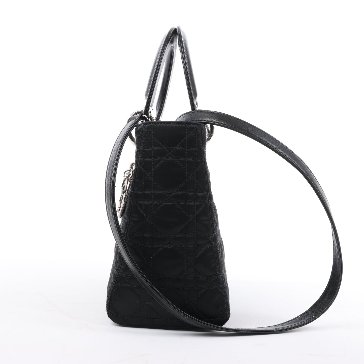 Christian Dior – Lady Dior – Cannage – Nylon-Handtasche in Schwarz