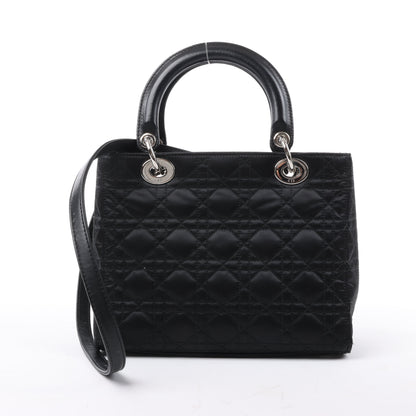 Christian Dior – Lady Dior – Cannage – Nylon-Handtasche in Schwarz