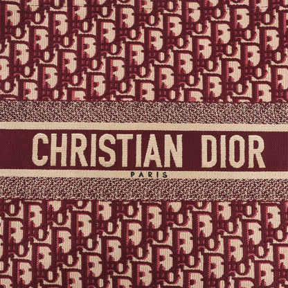 Christian Dior Book Tote Große, schräge Canvas-Umhängetasche in Burgunderrot