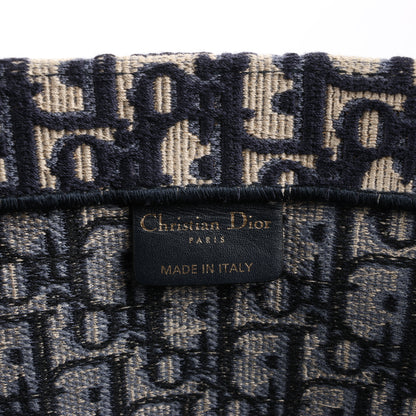Christian Dior Oblique Book Tote Large Canvas Tote Bag in Navy Blue