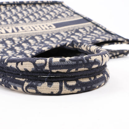 Christian Dior Oblique Book Tote Large Canvas Tote Bag in Navy Blue