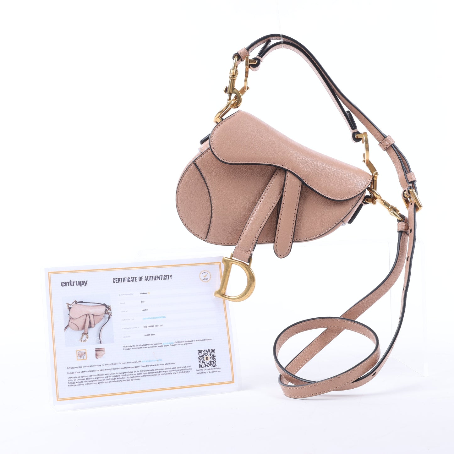 Christian Dior – Saddle Micro Bag – 2-Wege-Handtasche aus Leder in Blush