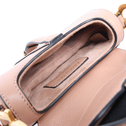 Christian Dior – Saddle Micro Bag – 2-Wege-Handtasche aus Leder in Blush
