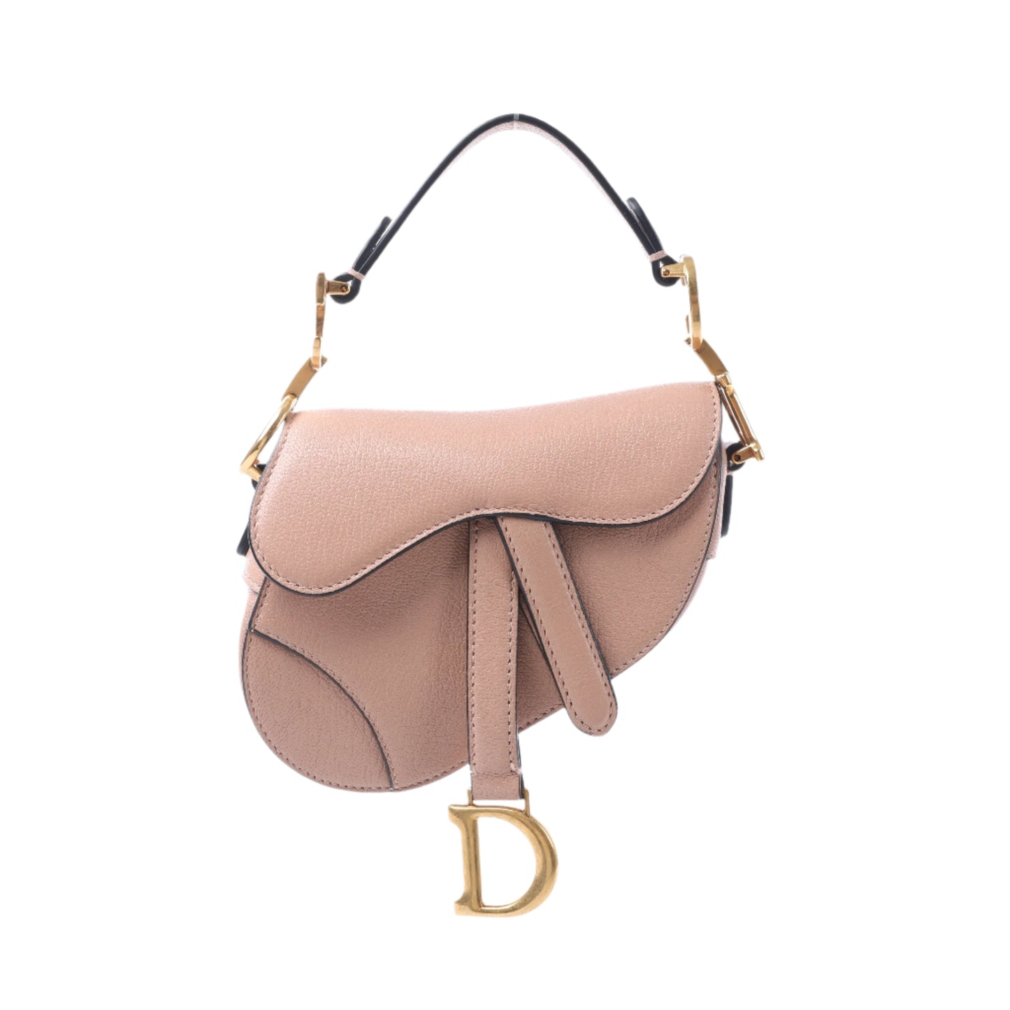 Christian Dior – Saddle Micro Bag – 2-Wege-Handtasche aus Leder in Blush
