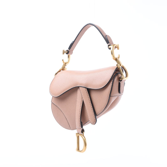 Christian Dior – Saddle Micro Bag – 2-Wege-Handtasche aus Leder in Blush