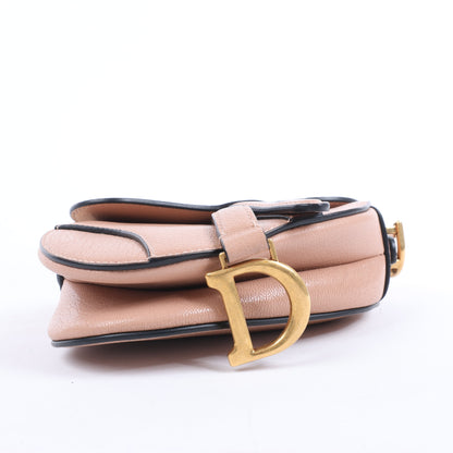 Christian Dior – Saddle Micro Bag – 2-Wege-Handtasche aus Leder in Blush