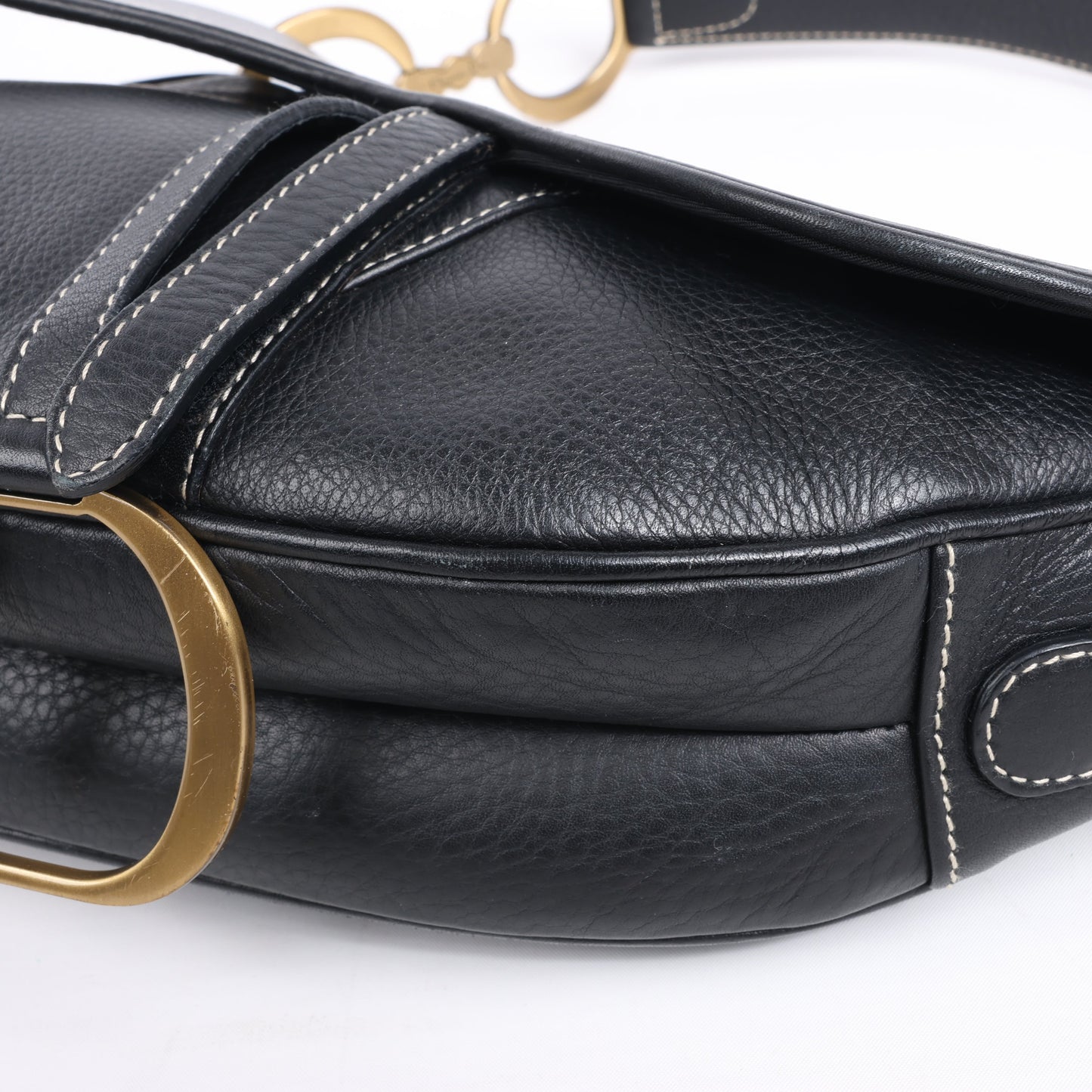 Christian Dior Saddle Classic Bag Leder 2Way Handtasche in Schwarz