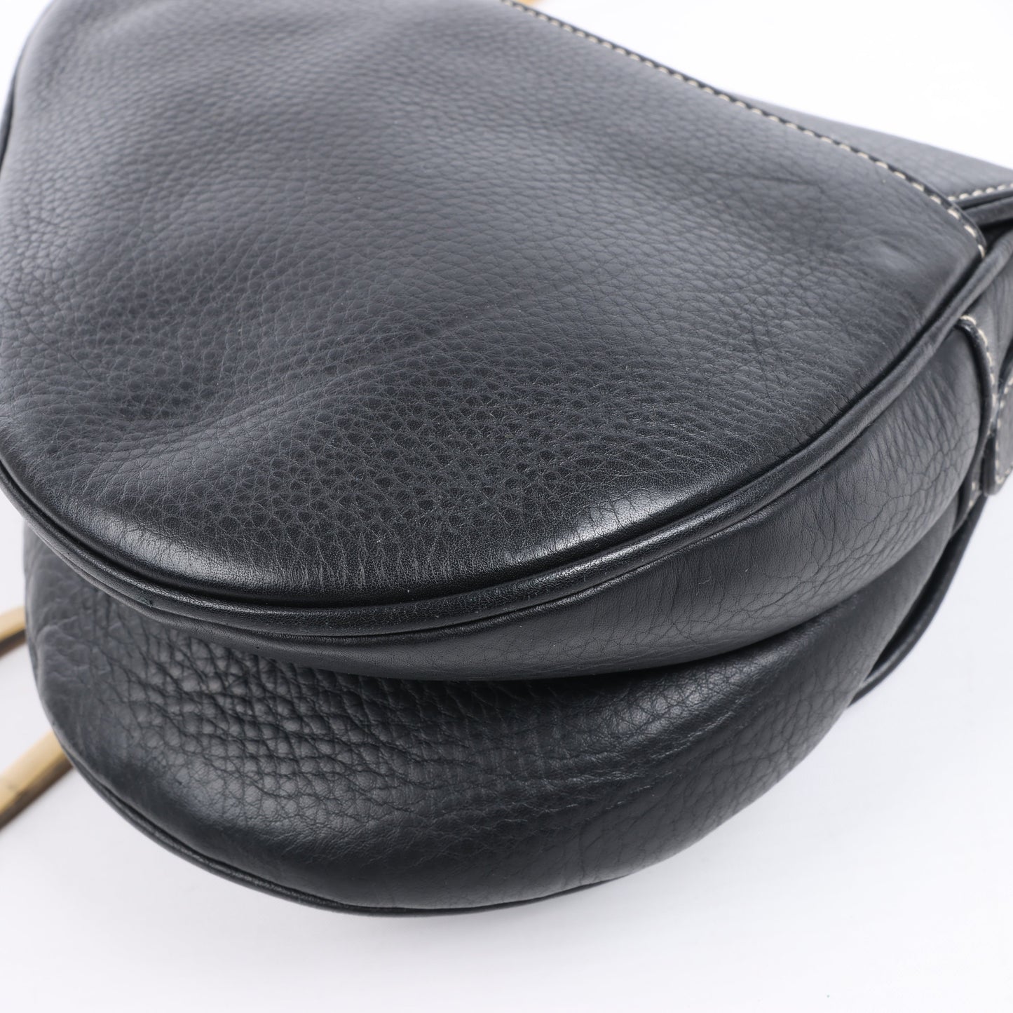 Christian Dior Saddle Classic Bag Leder 2Way Handtasche in Schwarz