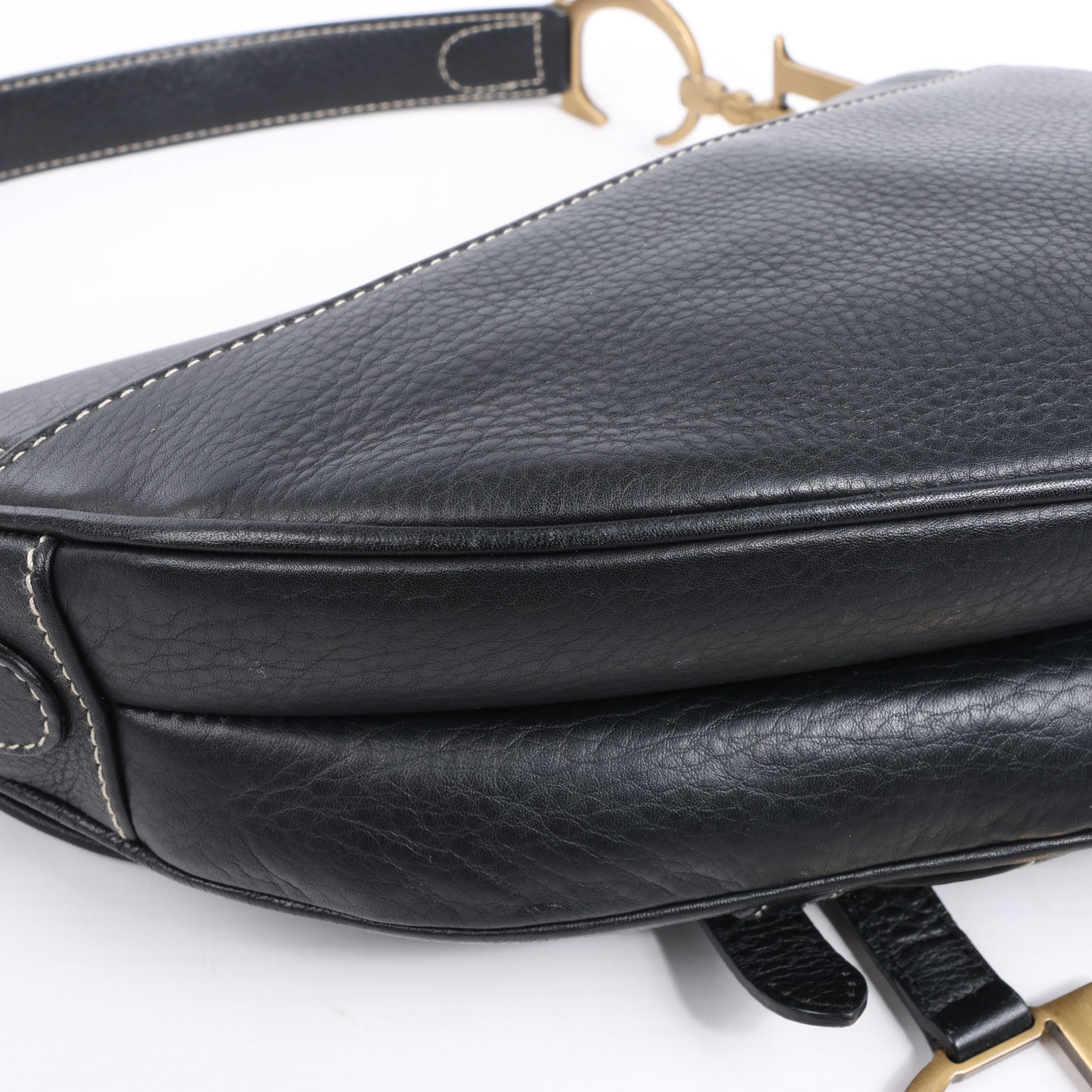 Christian Dior Saddle Classic Bag Leder 2Way Handtasche in Schwarz