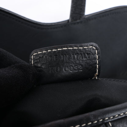Christian Dior Saddle Classic Bag Leder 2Way Handtasche in Schwarz