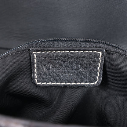 Christian Dior Saddle Classic Bag Leder 2Way Handtasche in Schwarz
