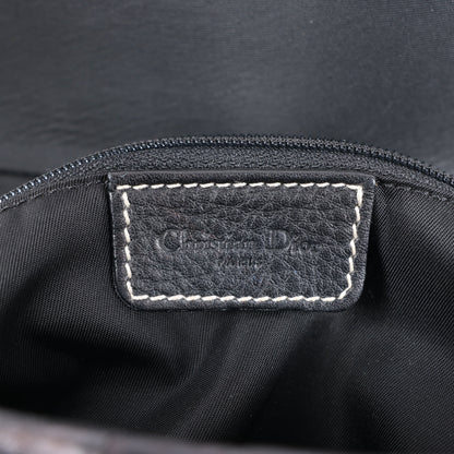 Christian Dior Saddle Classic Bag Leder 2Way Handtasche in Schwarz