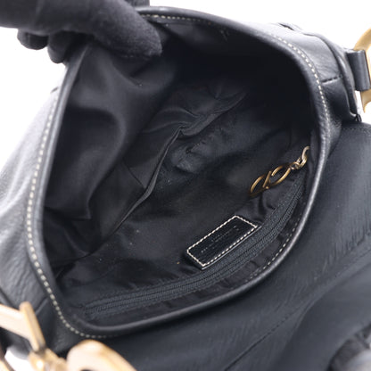 Christian Dior Saddle Classic Bag Leder 2Way Handtasche in Schwarz