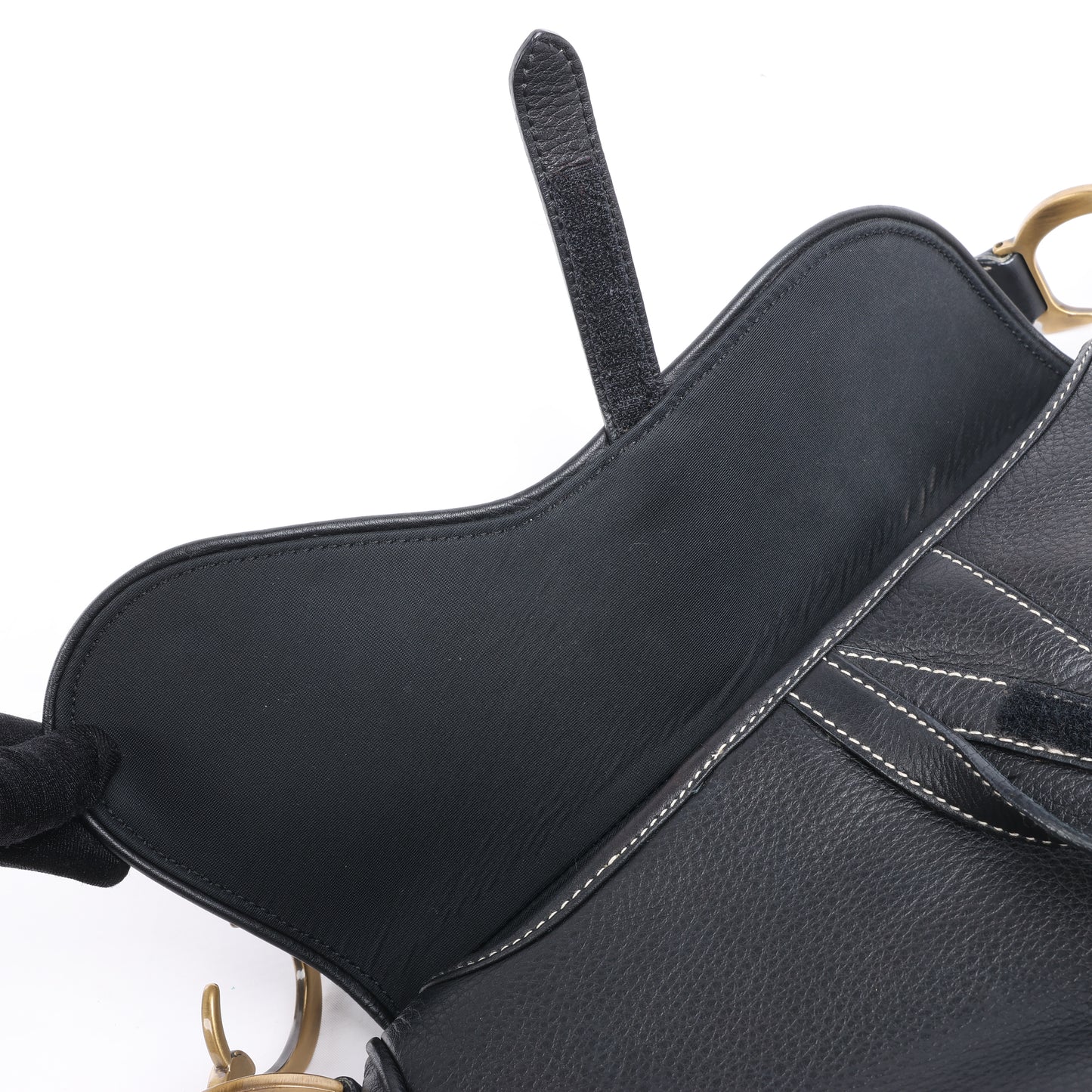 Christian Dior Saddle Classic Bag Leder 2Way Handtasche in Schwarz