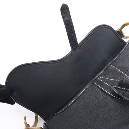 Christian Dior Saddle Classic Bag Leder 2Way Handtasche in Schwarz