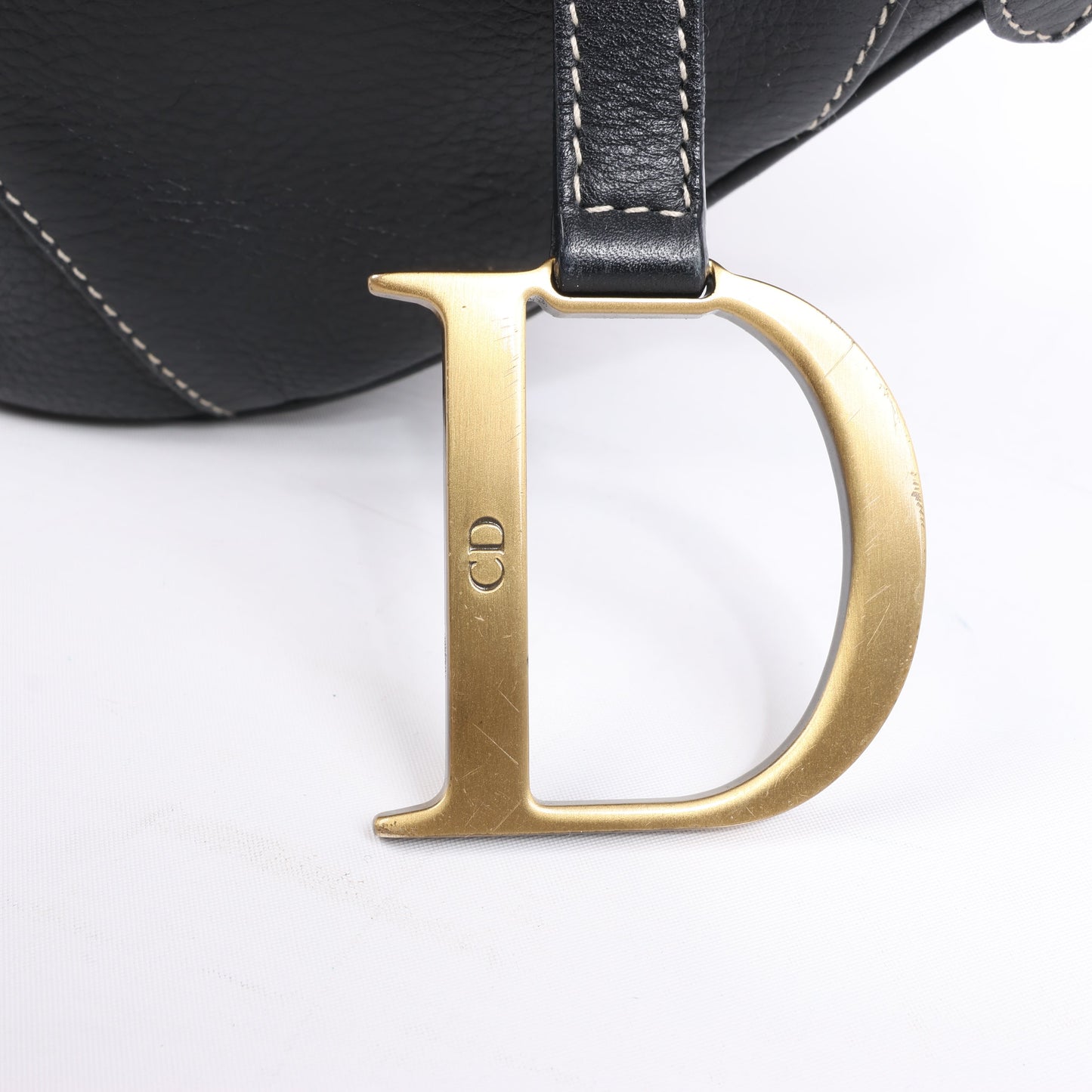 Christian Dior Saddle Classic Bag Leder 2Way Handtasche in Schwarz