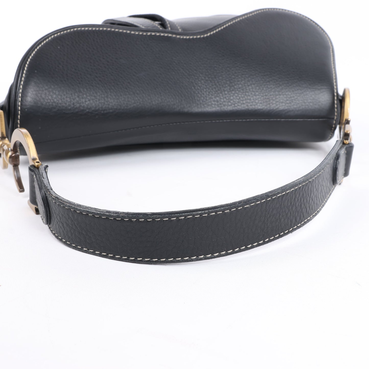 Christian Dior Saddle Classic Bag Leder 2Way Handtasche in Schwarz