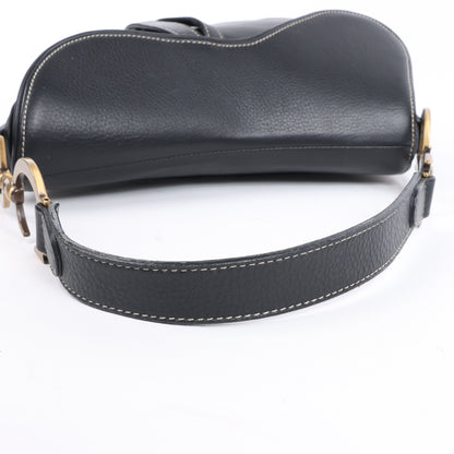 Christian Dior Saddle Classic Bag Leder 2Way Handtasche in Schwarz