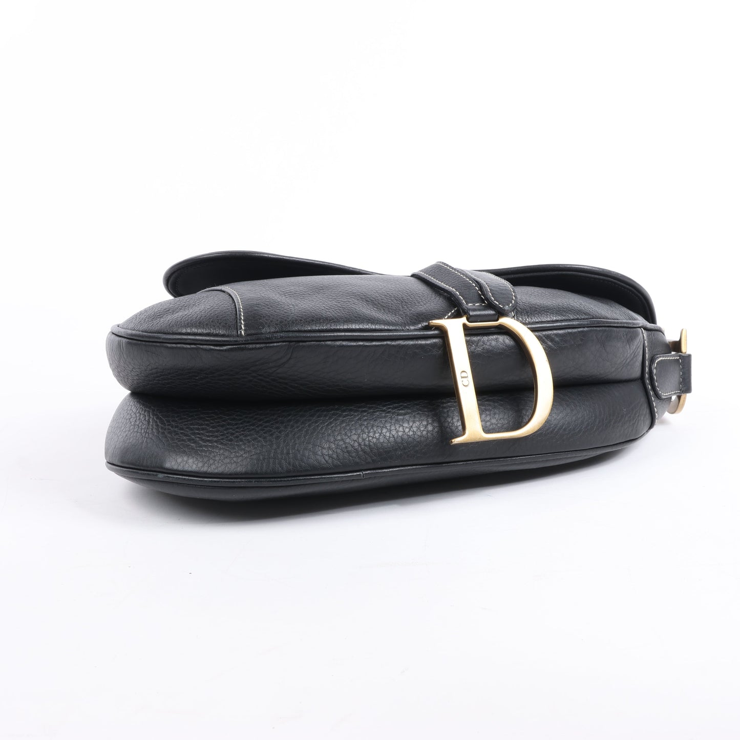 Christian Dior Saddle Classic Bag Leder 2Way Handtasche in Schwarz