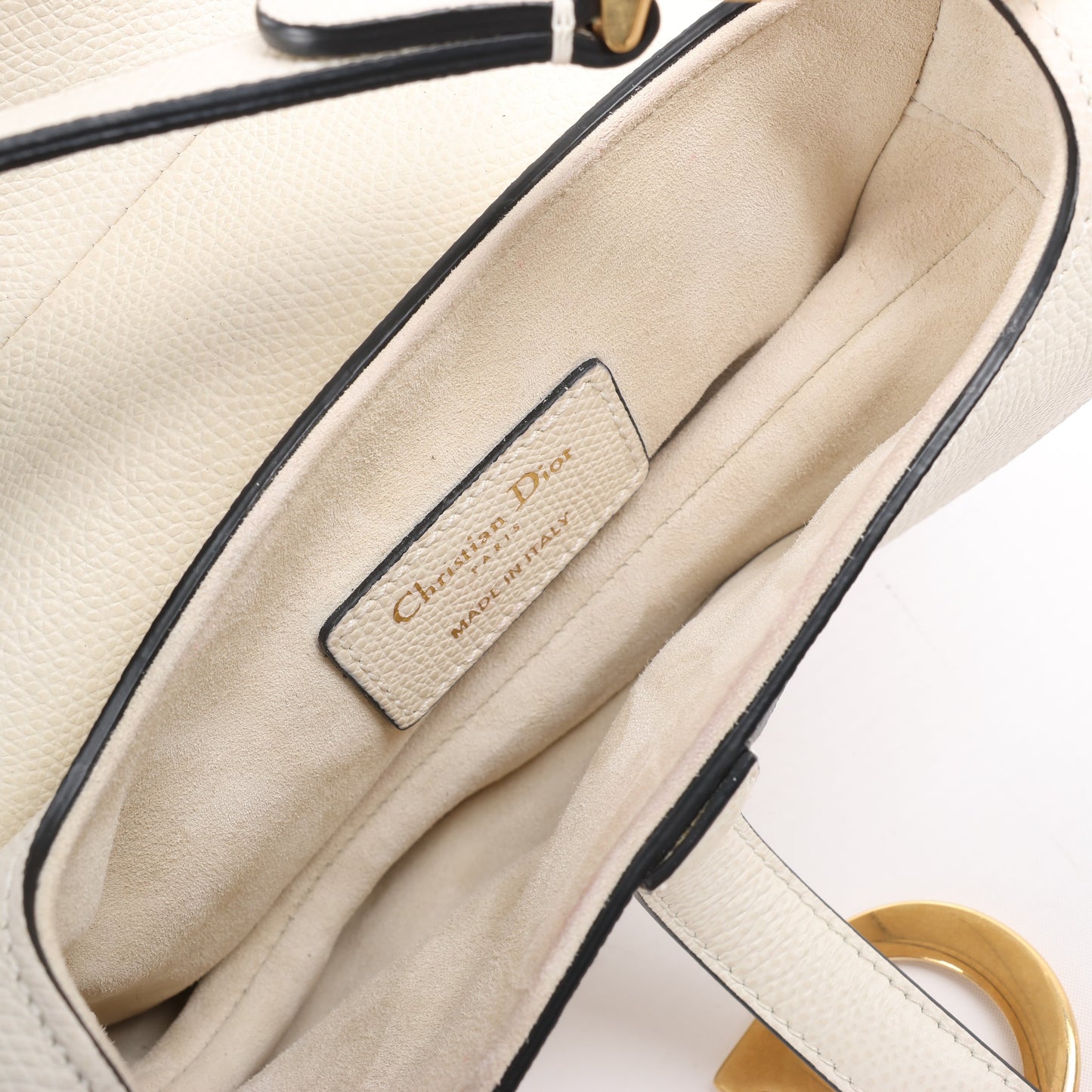 Christian Dior Saddle Mini Bag Lederhandtasche in Ecru