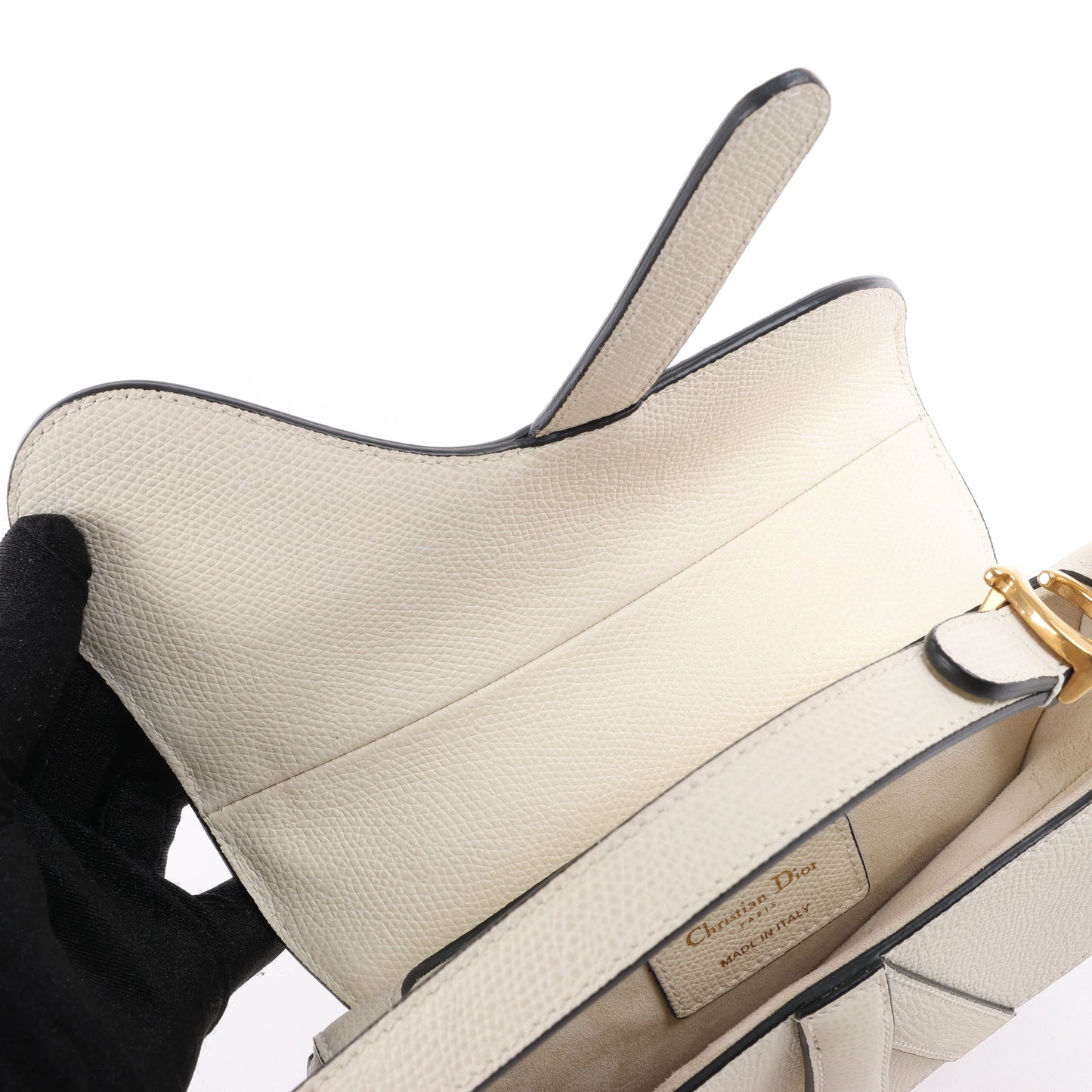 Christian Dior Saddle Mini Bag Lederhandtasche in Ecru