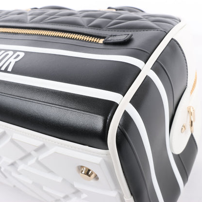 Christian Dior Große Dior Vibe Bowlingtasche mit Reißverschluss in Schwarz x Weiß