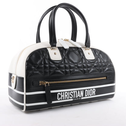 Christian Dior Große Dior Vibe Bowlingtasche mit Reißverschluss in Schwarz x Weiß