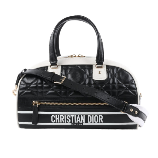 Christian Dior Große Dior Vibe Bowlingtasche mit Reißverschluss in Schwarz x Weiß