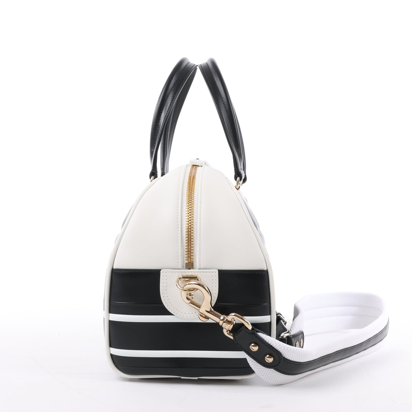 Christian Dior Große Dior Vibe Bowlingtasche mit Reißverschluss in Schwarz x Weiß