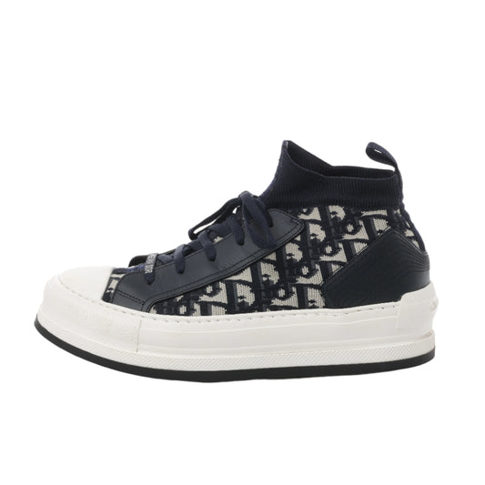 Dior Walk'n'Dior Platform Deep Blue Dior Oblique Technical Mesh and Calfskin Sneake, Size 40 EU