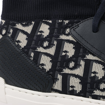Dior Walk'n'Dior Plateau-Sneaker „Dior Oblique“ aus technischem Mesh und Kalbsleder in Tiefblau, Größe 40 EU