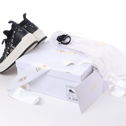 Dior Walk'n'Dior Plateau-Sneaker „Dior Oblique“ aus technischem Mesh und Kalbsleder in Tiefblau, Größe 40 EU