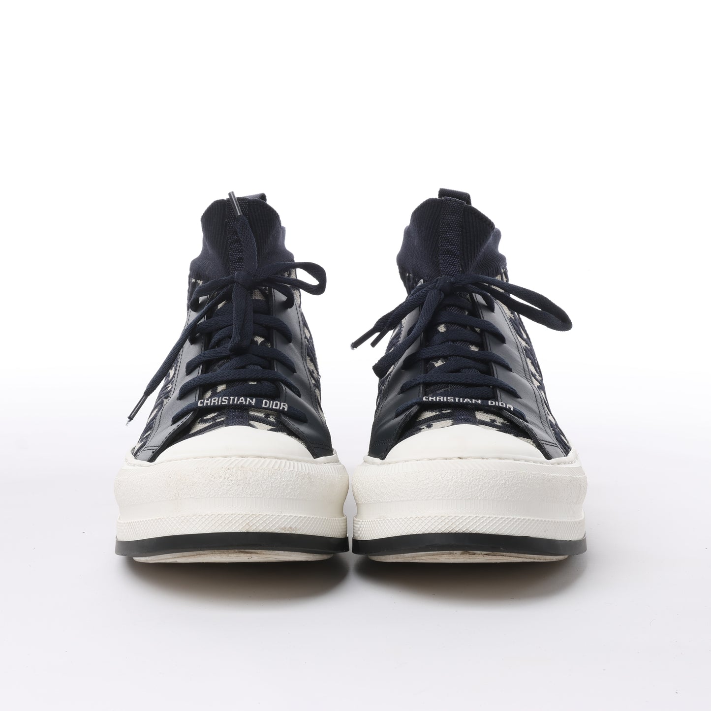 Dior Walk'n'Dior Platform Deep Blue Dior Oblique Technical Mesh and Calfskin Sneake, Size 40 EU