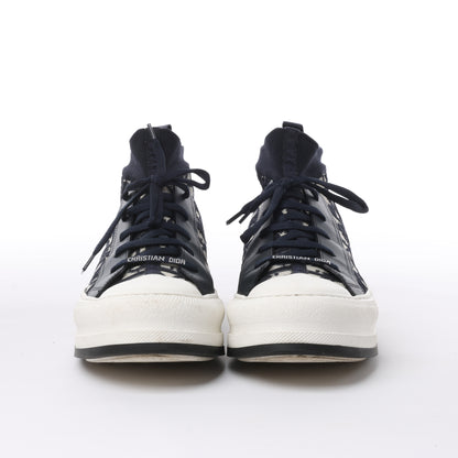 Dior Walk'n'Dior Platform Deep Blue Dior Oblique Technical Mesh and Calfskin Sneake, Size 40 EU