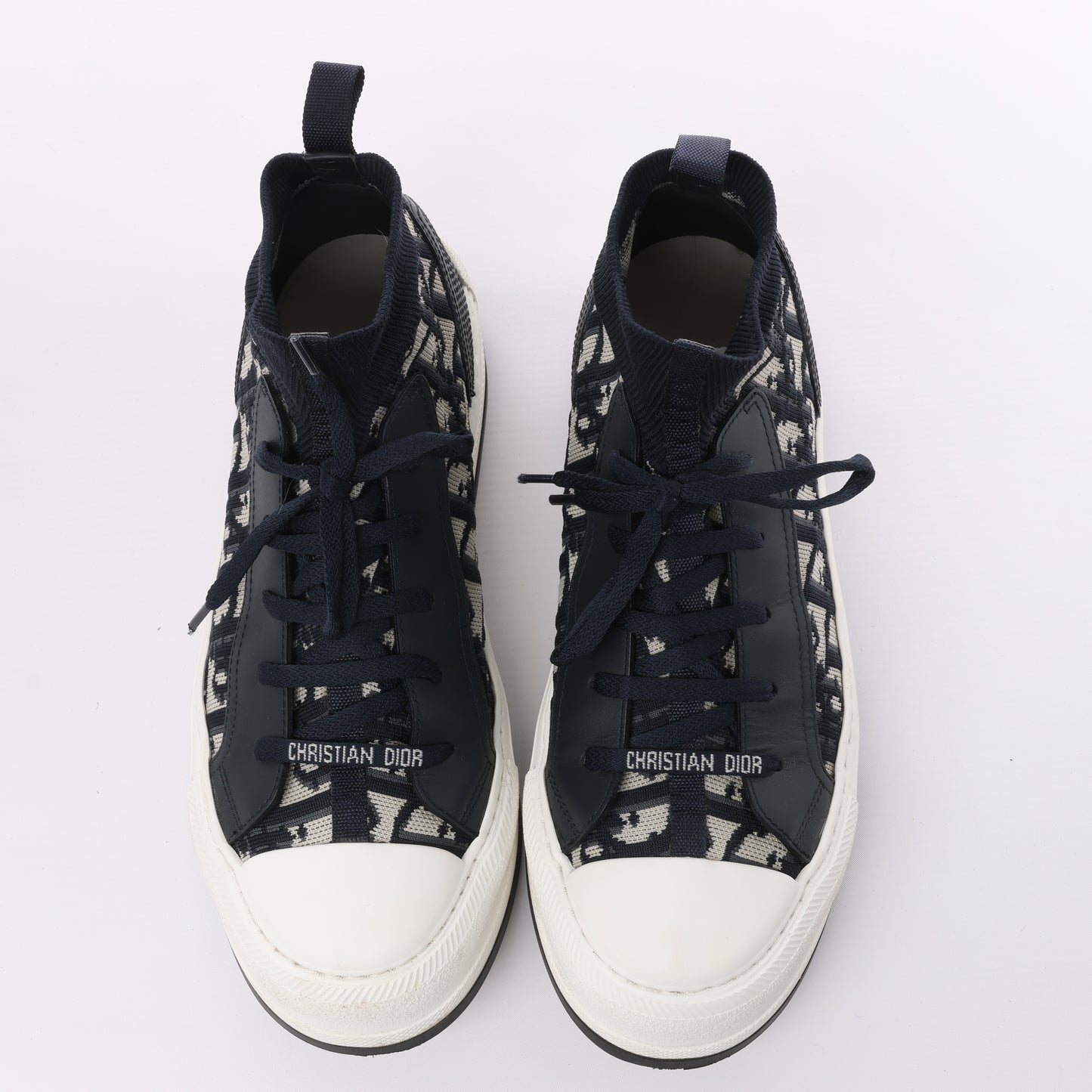 Dior Walk'n'Dior Platform Deep Blue Dior Oblique Technical Mesh and Calfskin Sneake, Size 40 EU