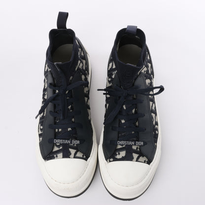 Dior Walk'n'Dior Platform Deep Blue Dior Oblique Technical Mesh and Calfskin Sneake, Size 40 EU