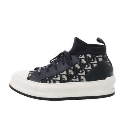 Dior Walk'n'Dior Plateau-Sneaker „Dior Oblique“ aus technischem Mesh und Kalbsleder in Tiefblau, Größe 40 EU