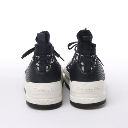 Dior Walk'n'Dior Plateau-Sneaker „Dior Oblique“ aus technischem Mesh und Kalbsleder in Tiefblau, Größe 40 EU