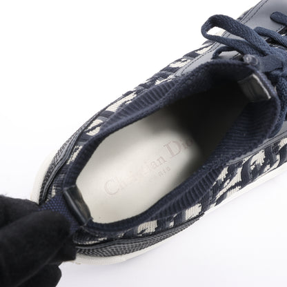 Dior Walk'n'Dior Platform Deep Blue Dior Oblique Technical Mesh and Calfskin Sneake, Size 40 EU