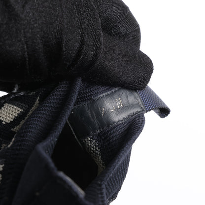 Dior Walk'n'Dior Plateau-Sneaker „Dior Oblique“ aus technischem Mesh und Kalbsleder in Tiefblau, Größe 40 EU