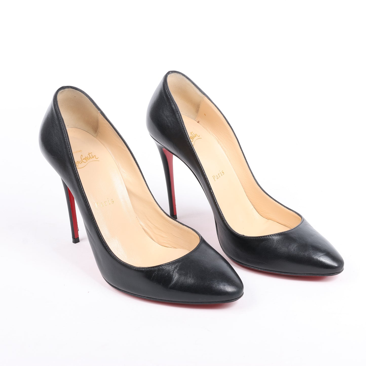 Christian Louboutin Eloise 100 Napa Shiny Heels in Schwarz, Größe 38 EU