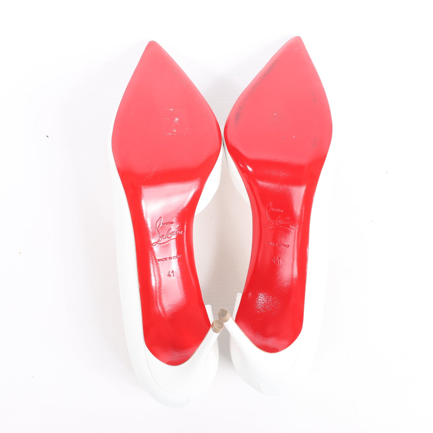 Christian Louboutin Iriza 85 Lederabsätze in Bianco, Größe 41 EU