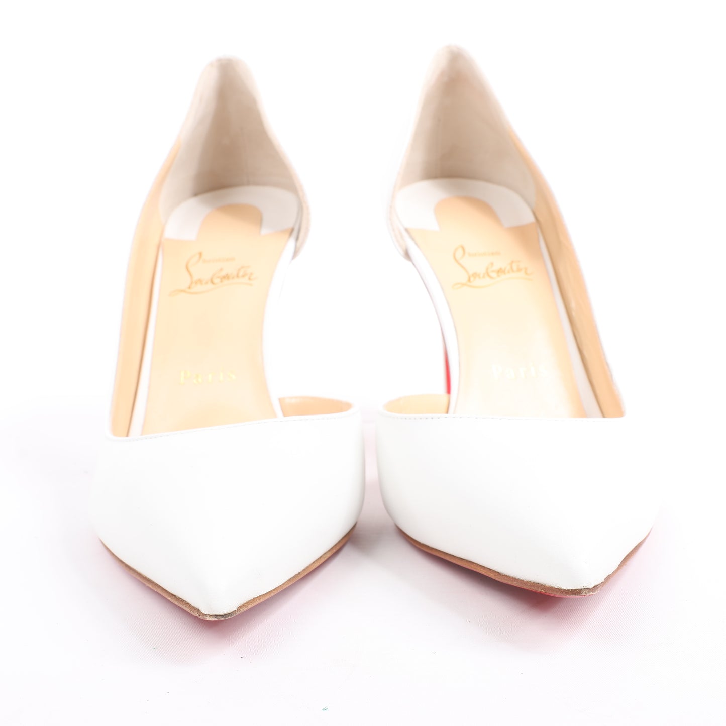 Christian Louboutin Iriza 85 Lederabsätze in Bianco, Größe 41 EU