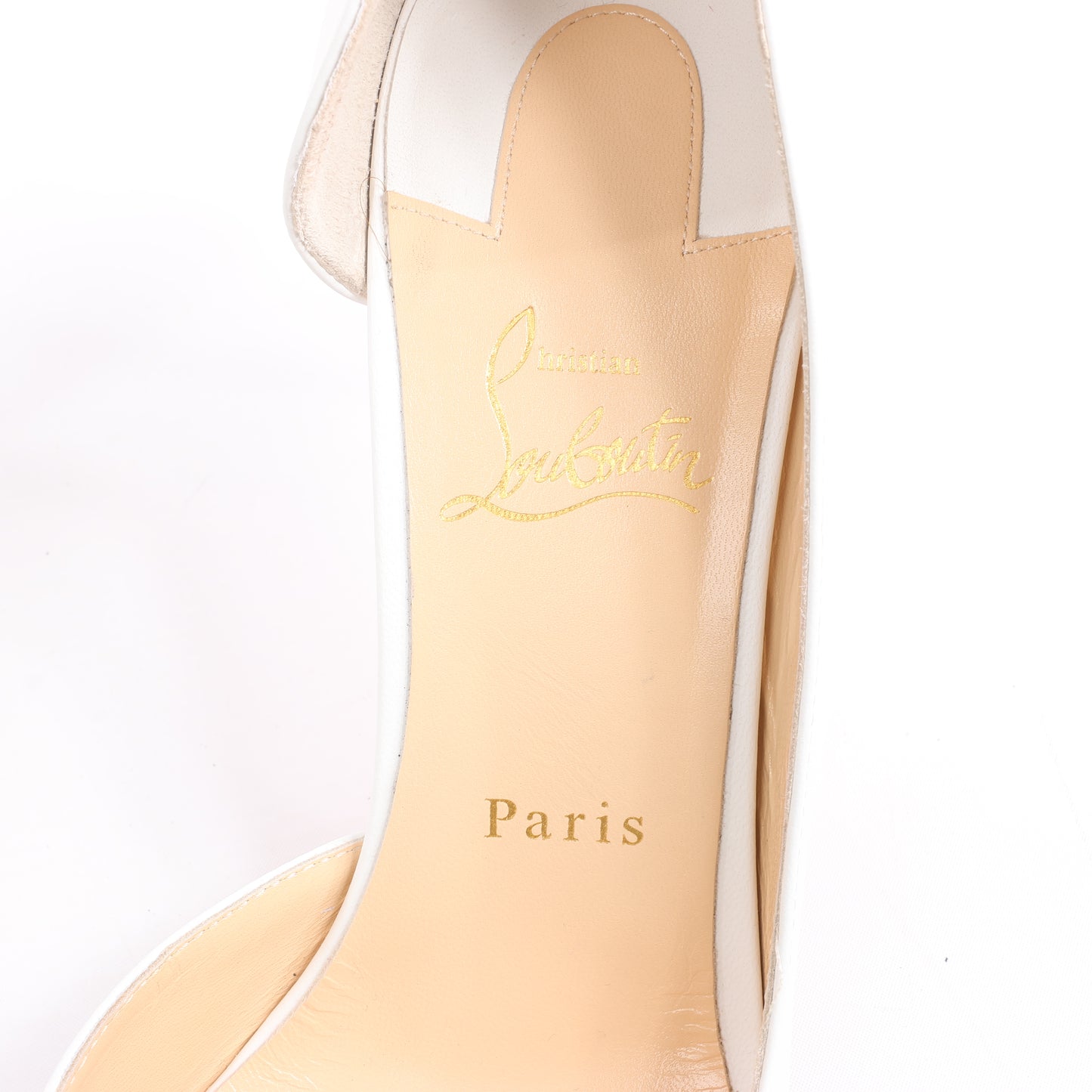 Christian Louboutin Iriza 85 Lederabsätze in Bianco, Größe 41 EU