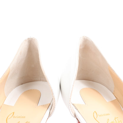 Christian Louboutin Iriza 85 Lederabsätze in Bianco, Größe 41 EU