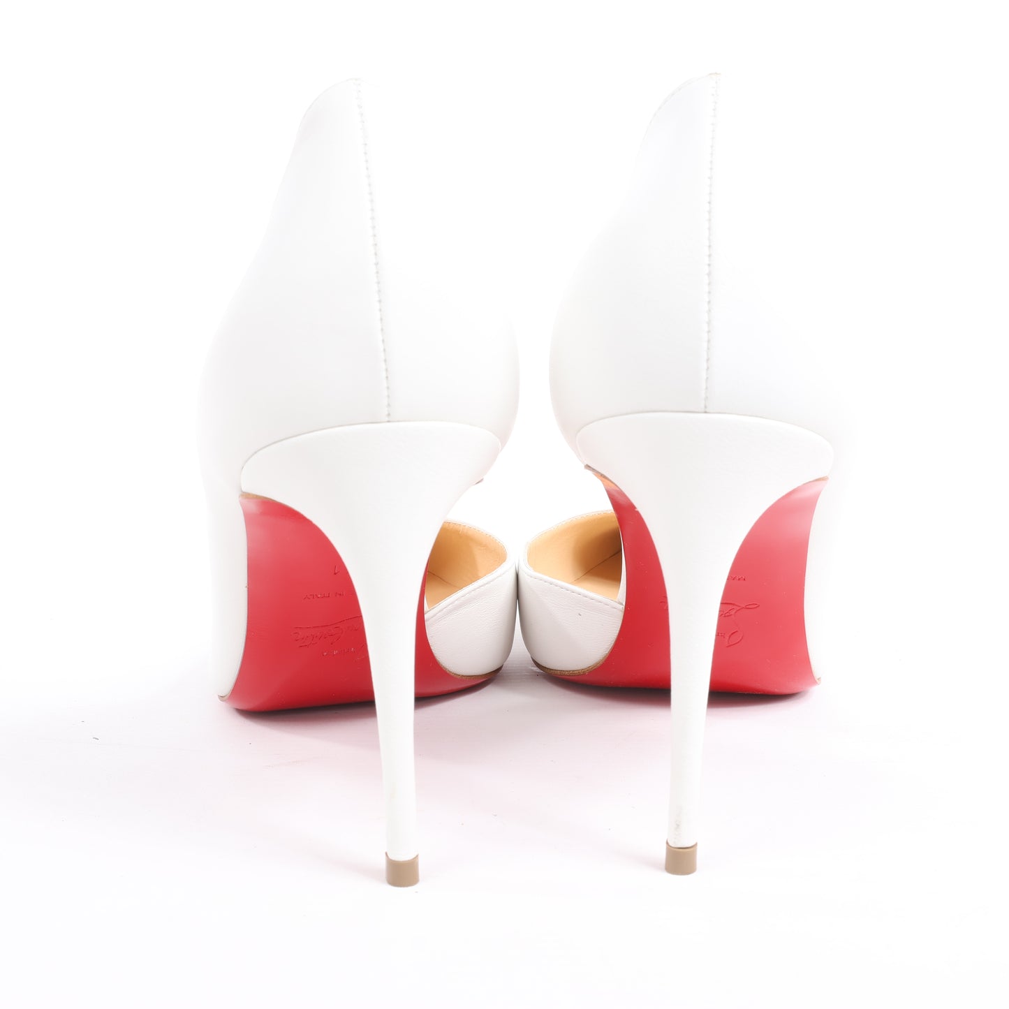 Christian Louboutin Iriza 85 Lederabsätze in Bianco, Größe 41 EU