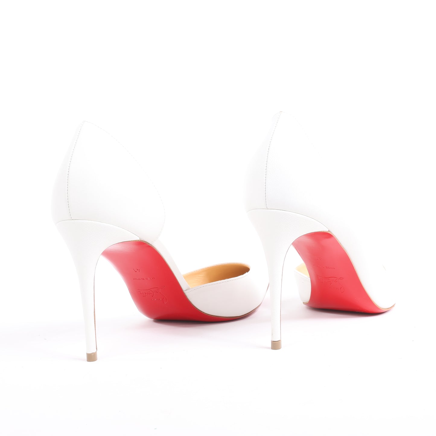 Christian Louboutin Iriza 85 Lederabsätze in Bianco, Größe 41 EU