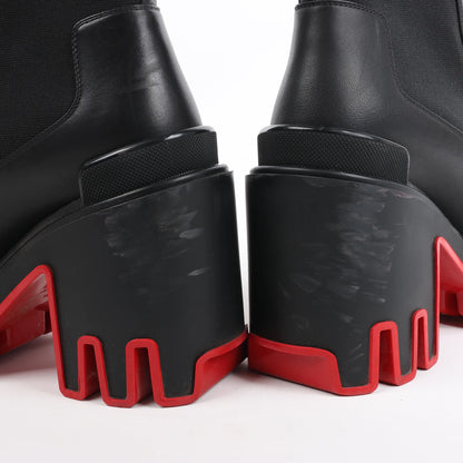 Christian Louboutin Marsha Cloche Leather Side Gore Boots in Black, Size 38 EU
