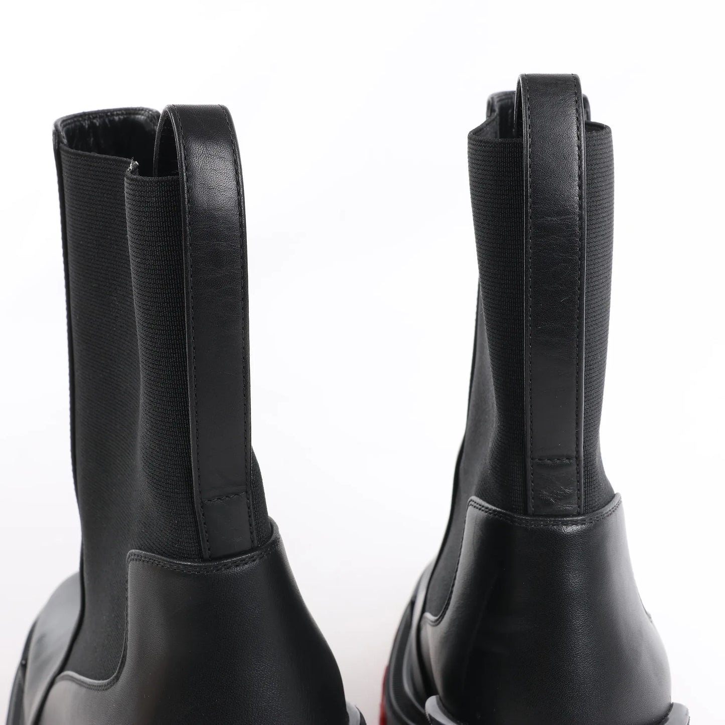Christian Louboutin Marsha Cloche Leather Side Gore Boots in Black, Size 38 EU