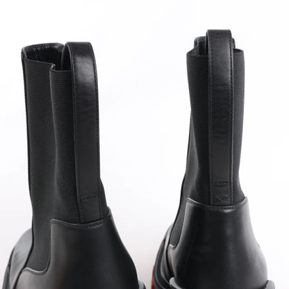 Christian Louboutin Marsha Cloche Leather Side Gore Boots in Black, Size 38 EU